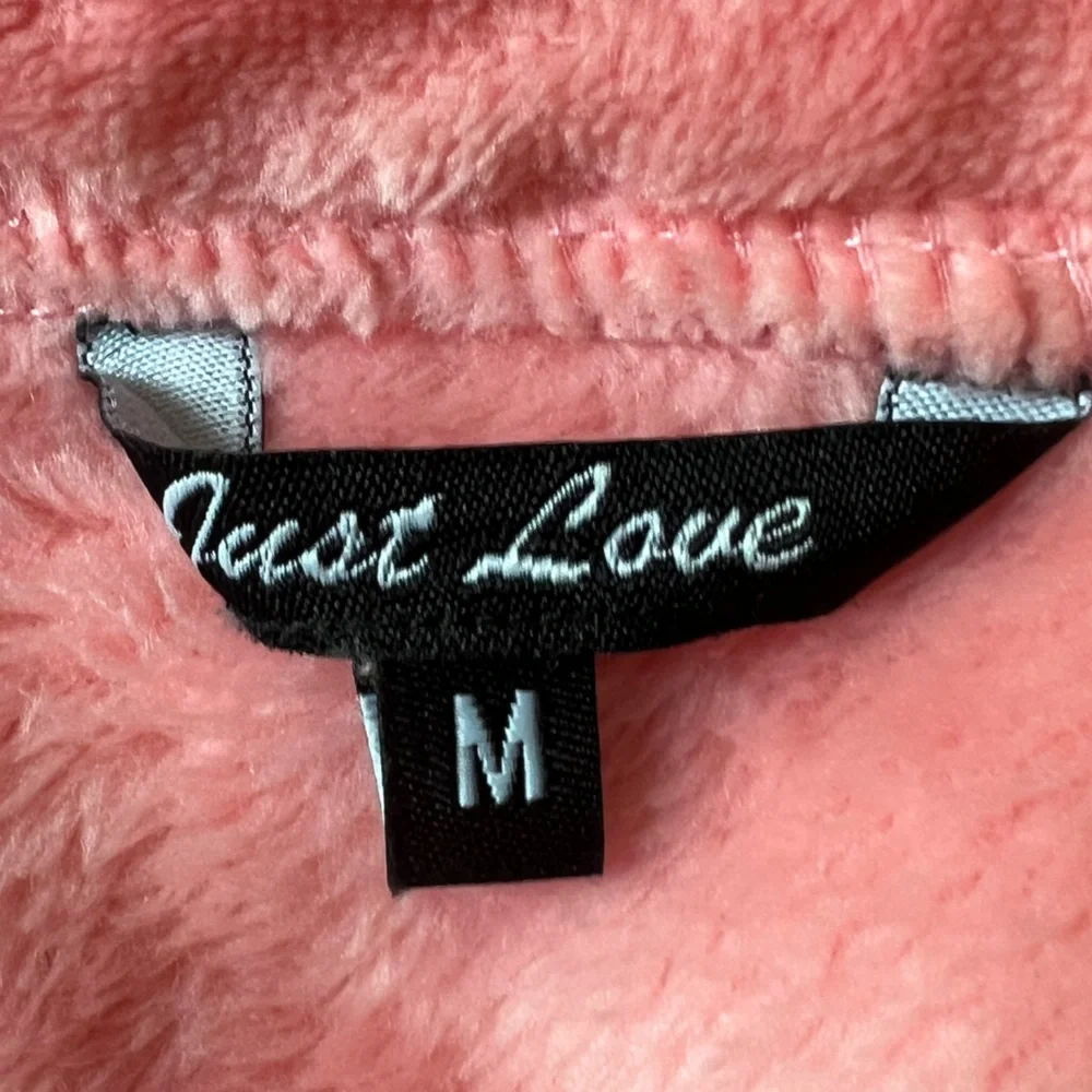 Just Love Coral Plush Zippered‎ Lounger Kimono Robe Size Medium NWOT